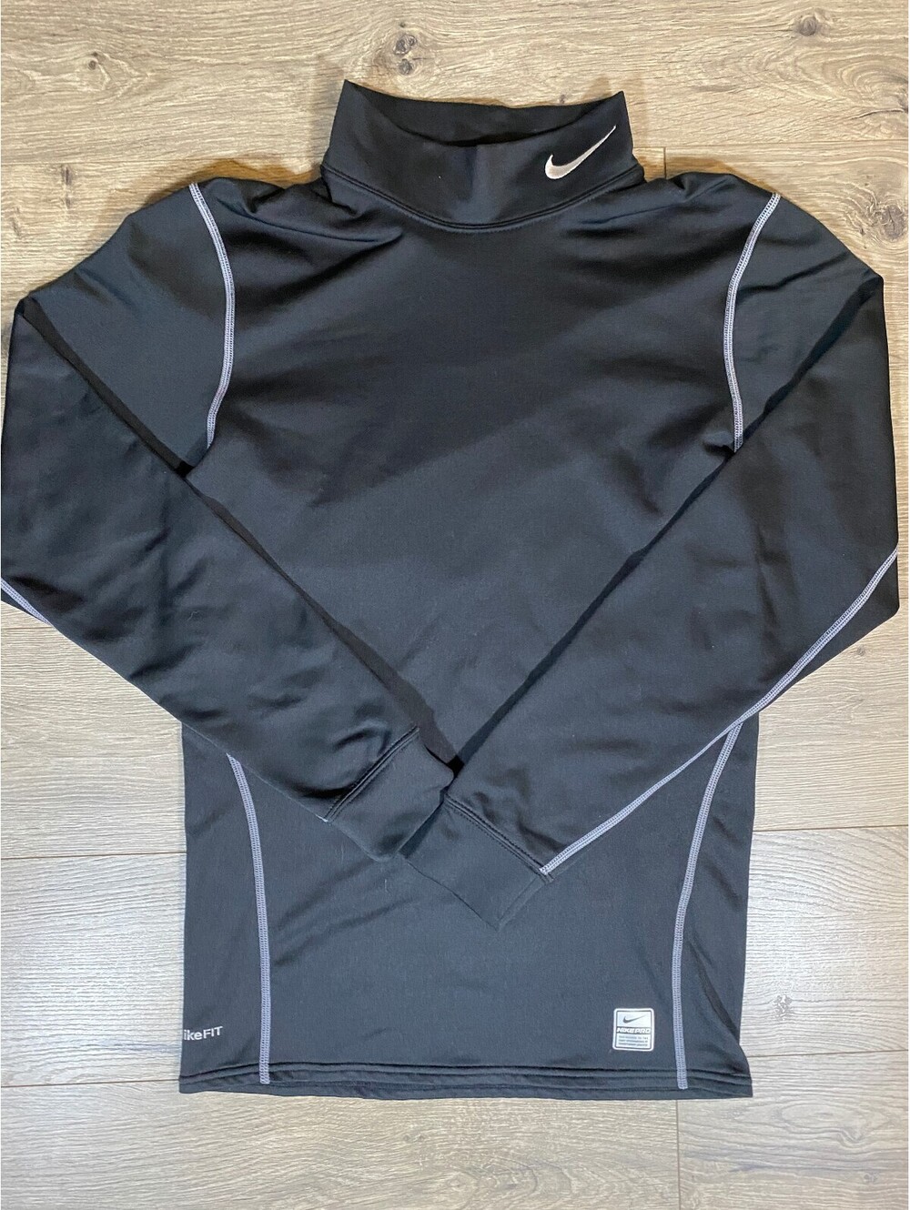 Nike Pro Combat Hyperwarm Shirt Mens M Black Dri-FIT Therma Mock Neck Fitted